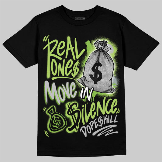 Air Max 95 Big Bubble Neon Yellow DopeSkill T-Shirt Real Ones Move In Silence Graphic Streetwear - Black
