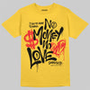 Jordan 5 'Tokyo' DopeSkill T-Shirt No Money No Love Typo Graphic Streetwear - Gold
