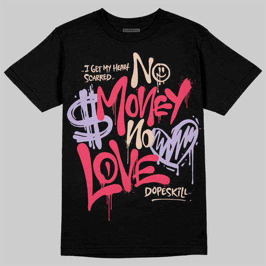 Jordan 5 Low “Peanut Butter Jelly” DopeSkill T-Shirt No Money No Love Typo Graphic Streetwear - Black