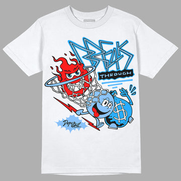 Jordan 9 Powder Blue DopeSkill T-Shirt Break Through Graphic Streetwear - White 