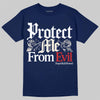 Jordan 11 “Rare Air” DopeSkill T-Shirt Protect Me From Evil Graphic Streetwear - navy