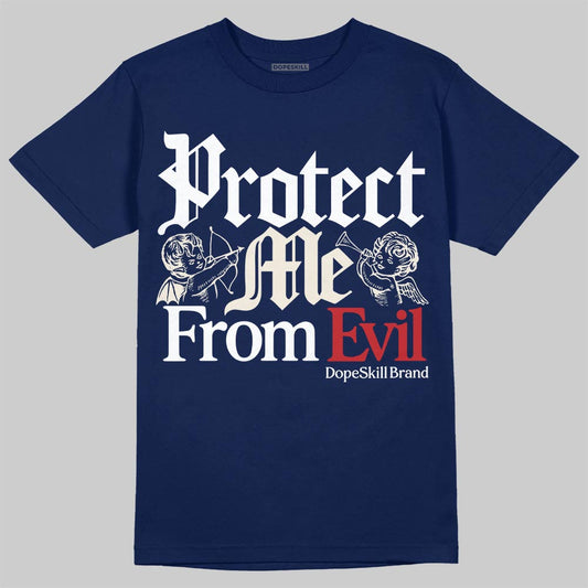 Jordan 11 “Rare Air” DopeSkill T-Shirt Protect Me From Evil Graphic Streetwear - navy