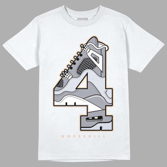 Jordan 4 Retro Frozen Moments DopeSkill T-Shirt No.4 Graphic Streetwear - White 