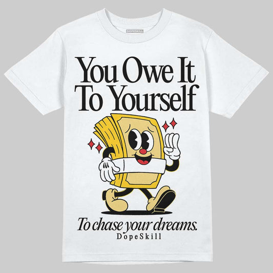 Quai 54 x Air Jordan 1 Retro Low OG Tour Yellow Black DopeSkill T-Shirt Owe It To Yourself Graphic Streetwear - White