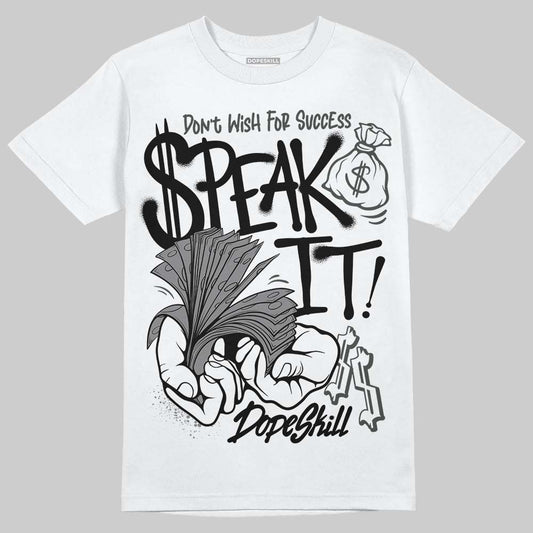 Jordan 4 “Black Cat” (2025) DopeSkill T-Shirt Speak It Graphic Streetwear - White