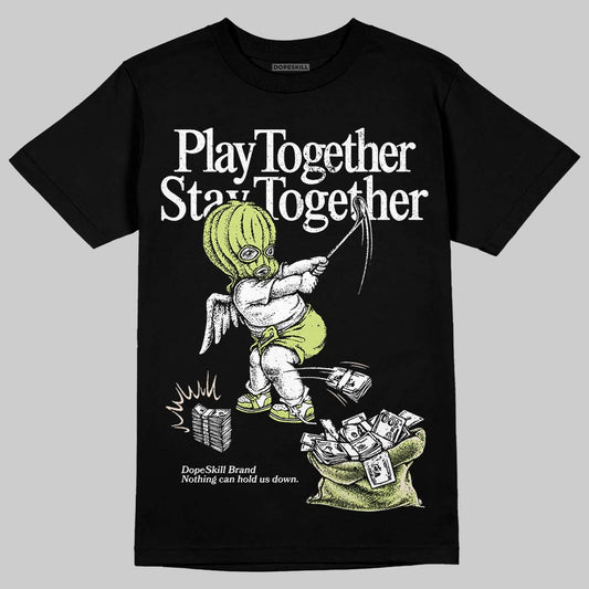 Jordan 5 “Luminous Green” DopeSkill T-Shirt Play together, Stay together Graphic Streetwear - Black