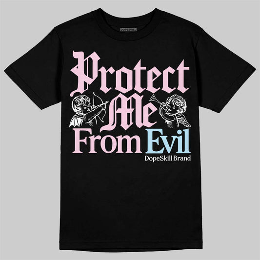 Jordan 1 Low SE Paw Print Pink Foam DopeSkill T-Shirt Protect Me From Evil Graphic Streetwear - Black