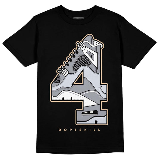 Jordan 4 Retro Frozen Moments DopeSkill T-Shirt No.4 Graphic Streetwear - Black 