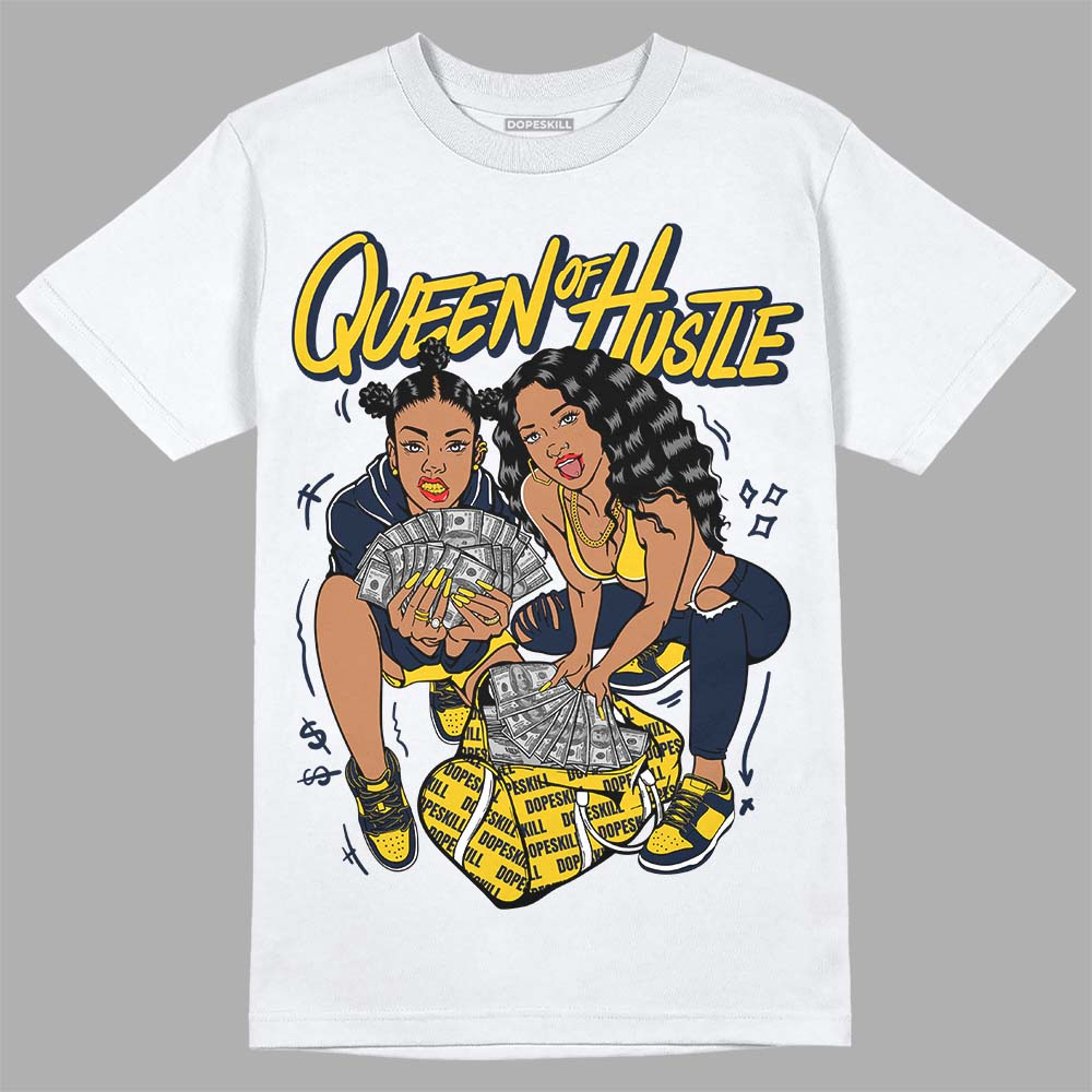 Dunk Low Vintage “Michigan” DopeSkill T-Shirt  Queen Of Hustle Graphic Streetwear - White 