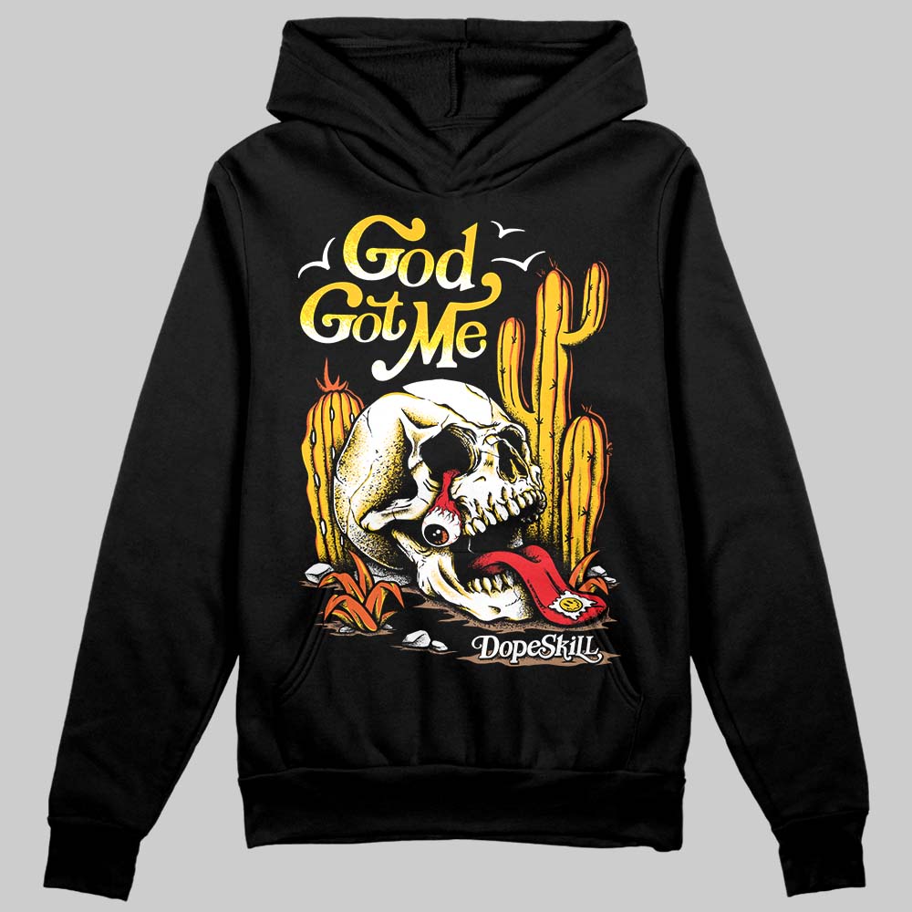 Yellow Sneakers DopeSkill Hoodie Sweatshirt God Got Me Graphic Streetwear - Black