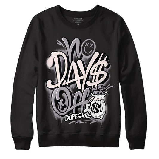 Jordan 2 Cement Grey DopeSkill Sweatshirt No Days Off Graphic Streetwear - Black