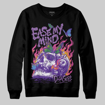 PURPLE Sneakers DopeSkill Sweatshirt Ease My Mind Graphic Streetwear - Black