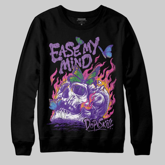 PURPLE Sneakers DopeSkill Sweatshirt Ease My Mind Graphic Streetwear - Black