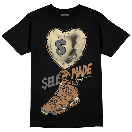 Jordan 6 WMNS Gore-Tex Brown Kelp DopeSkill T-Shirt Self Made Graphic Streetwear - Black