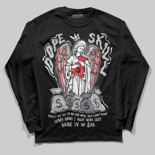 Jordan 4 “Fear” DopeSkill Long Sleeve T-Shirt Angels Graphic Streetwear - Black