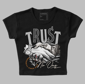 Dunk Low Cool Grey DopeSkill Women's Crop Top Trust No One Graphic Streetwear - Black