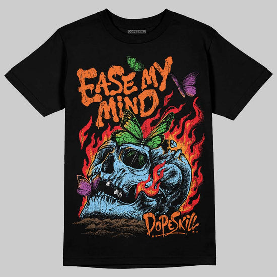 Orange, Black and White Sneakers DopeSkill T-Shirt Ease My Mind Graphic Streetwear - Black