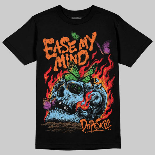Orange, Black and White Sneakers DopeSkill T-Shirt Ease My Mind Graphic Streetwear - Black