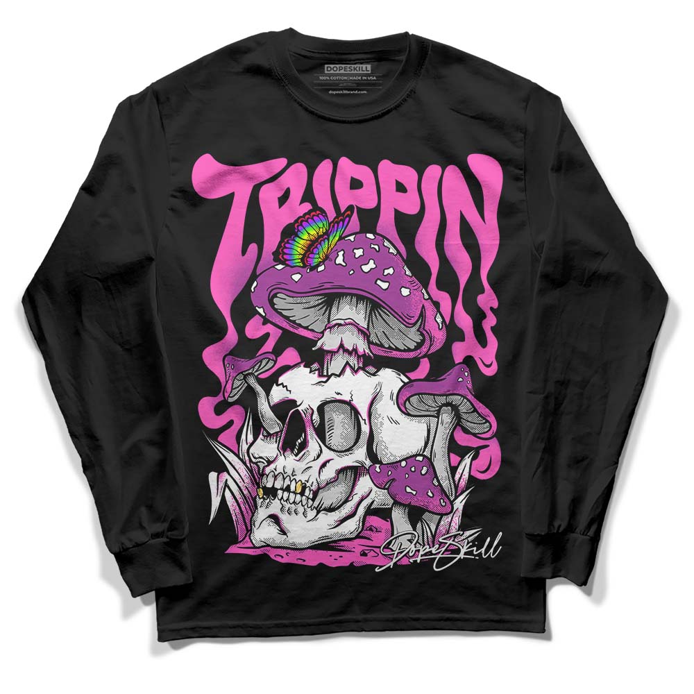 Jordan 4 GS “Hyper Violet” DopeSkill Long Sleeve T-Shirt Trippin Graphic Streetwear - Black