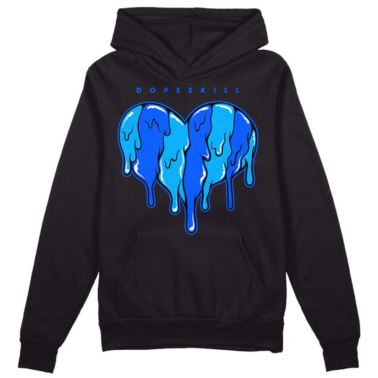 Royal Blue Sneakers DopeSkill Hoodie Sweatshirt Slime Drip Heart Graphic Streetwear - Black