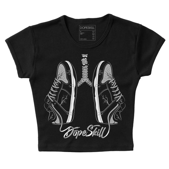 Jordan 1 Low OG “Shadow” DopeSkill Women's Crop Top Breathe Graphic Streetwear - Black