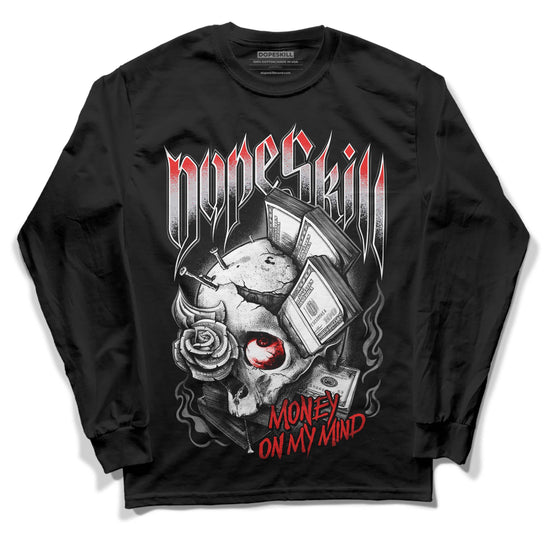 Grey Sneakers DopeSkill Long Sleeve T-Shirt Money On My Mind Graphic Streetwear - Black