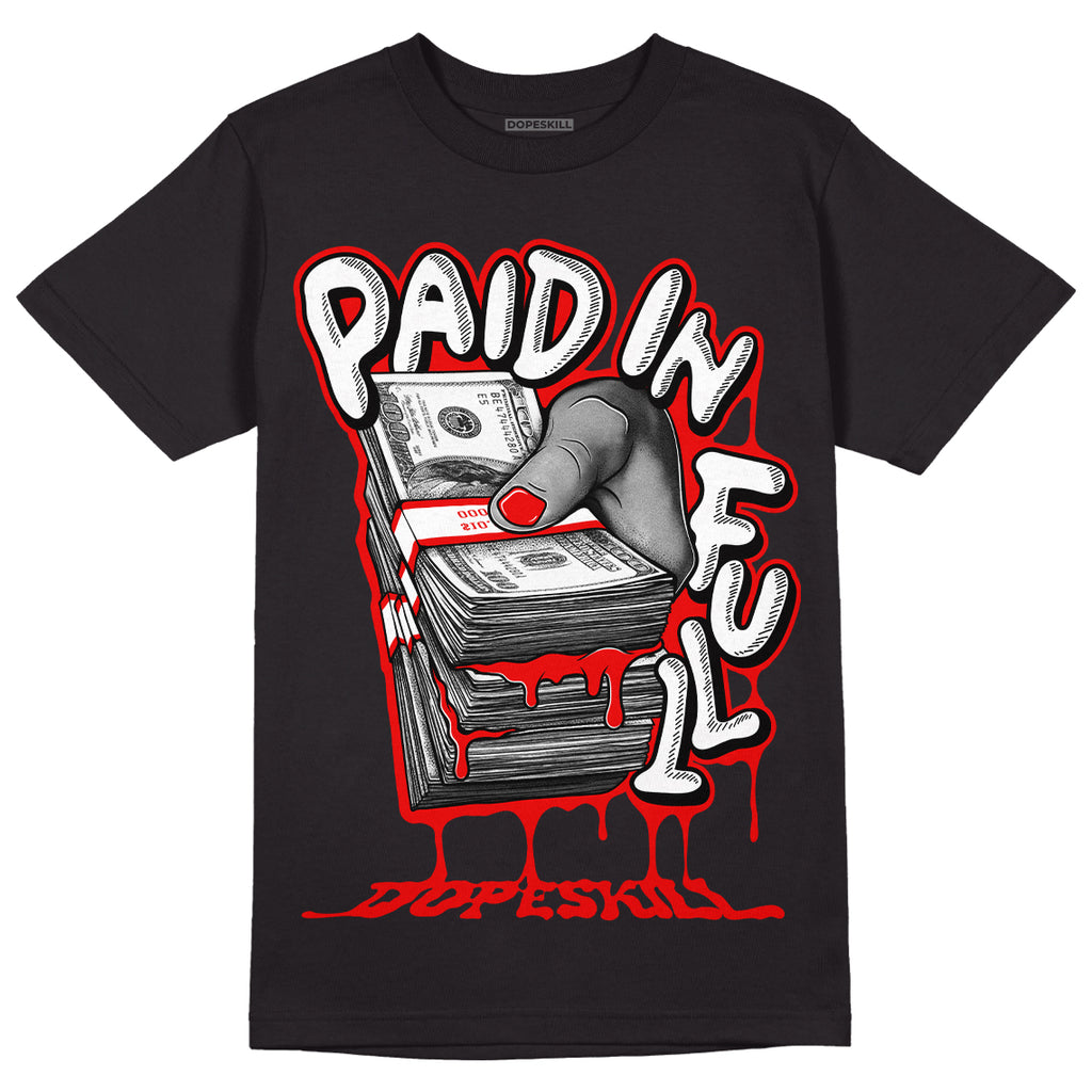 Jordan 11 Retro Cherry DopeSkill T-Shirt Paid In Full Graphic Streetwear - Black