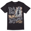 Jordan 4 Retro Frozen Moments DopeSkill T-Shirt Real Ones Move In Silence Graphic Streetwear - Black 