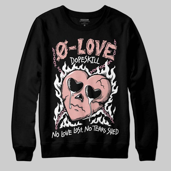 Jordan 1 Low OG “Rust Pink” DopeSkill Sweatshirt Crying Heart Graphic Streetwear - Black