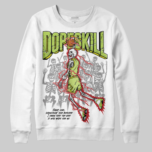 Jordan 13 Retro Bright Cactus DopeSkill Sweatshirt The Mouth With No Droughts Graphic Streetwear - White 