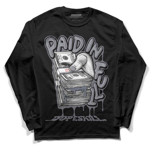 Jordan 14 Retro 'Stealth' DopeSkill Long Sleeve T-Shirt Paid In Full Graphic Streetwear - Black