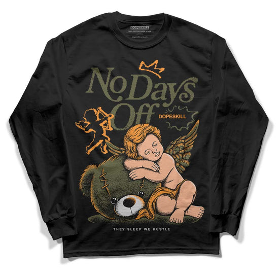 Jordan 5 "Olive" DopeSkill Long Sleeve T-Shirt New No Days Off Graphic Streetwear - Black