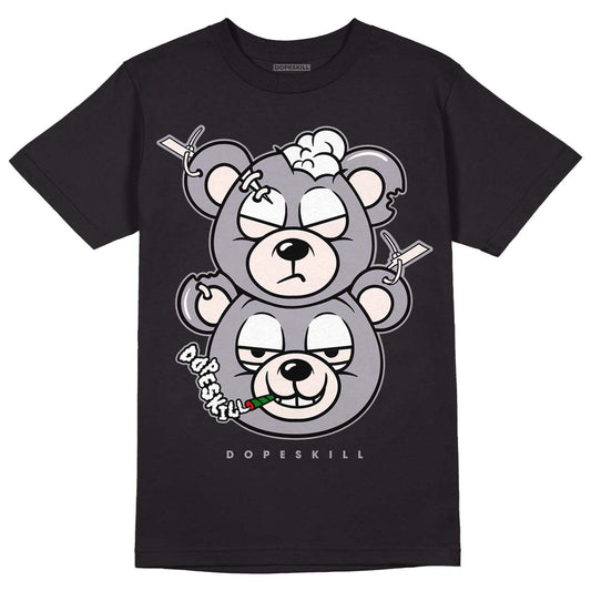 Jordan 2 Cement Grey DopeSkill T-Shirt New Double Bear Graphic Streetwear - Black