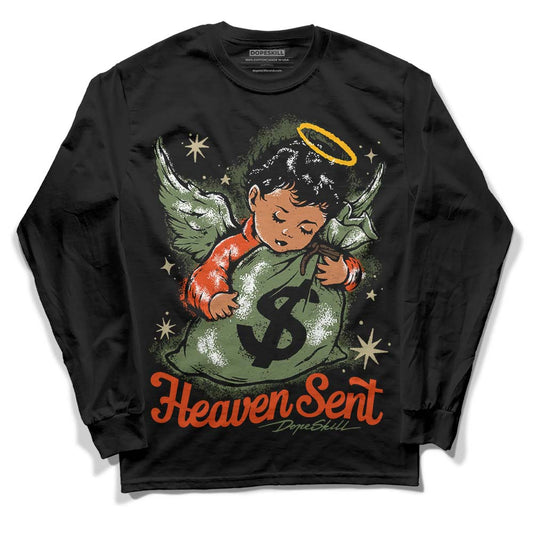 Olive Sneakers DopeSkill Long Sleeve T-Shirt Heaven Sent Graphic Streetwear - Black