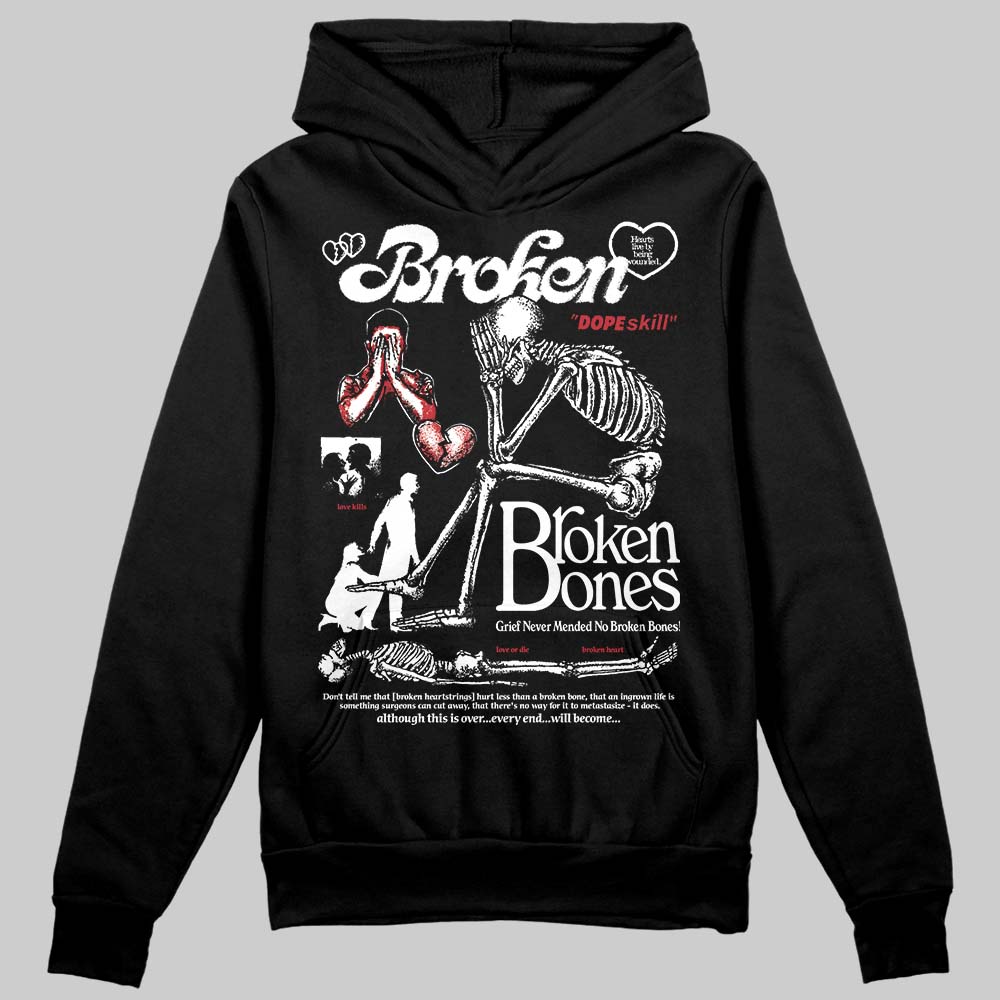 Jordan 14 Retro ‘Black Toe’ DopeSkill Hoodie Sweatshirt Broken Bones Graphic Streetwear - Black