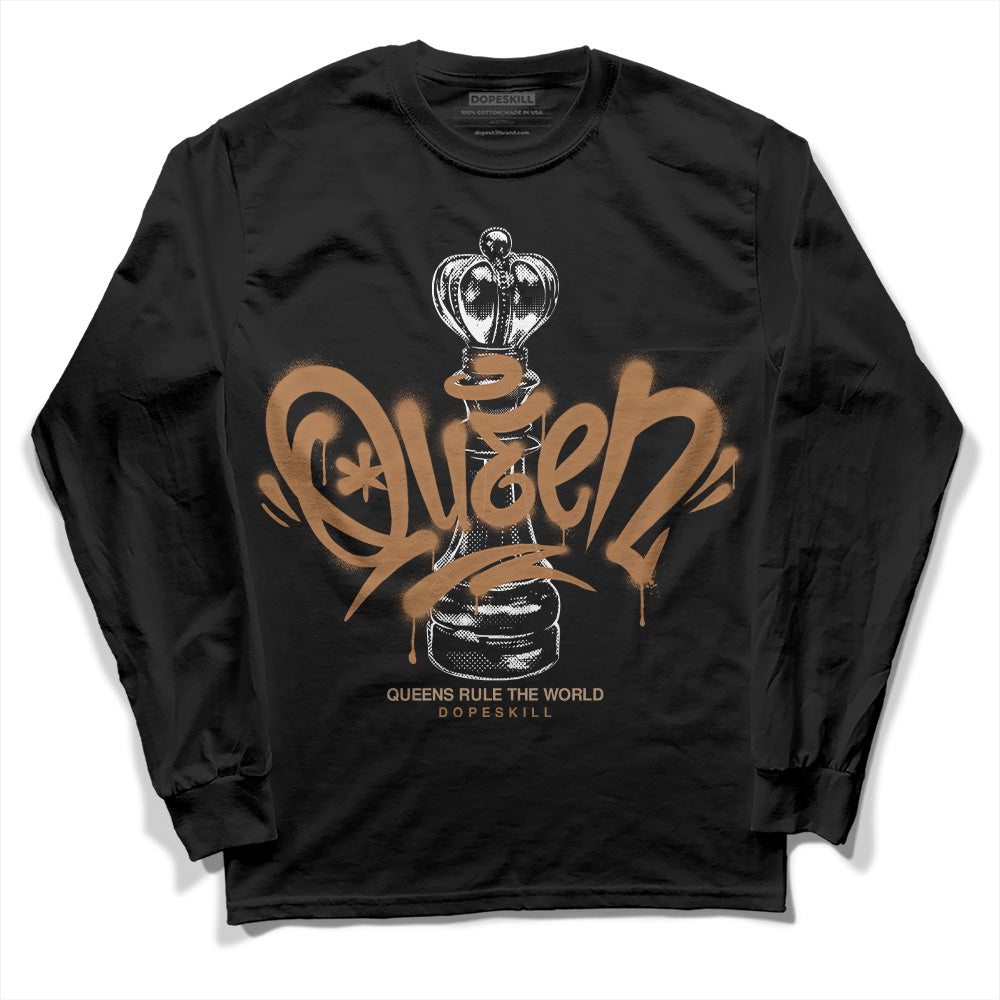 Jordan 3 Retro Palomino DopeSkill Long Sleeve T-Shirt Queen Chess Graphic Streetwear - Black