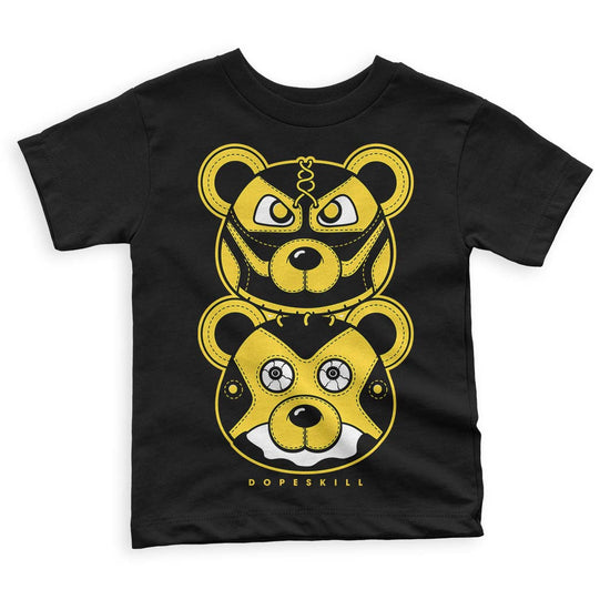 Jordan 4 Tour Yellow Thunder DopeSkill Toddler Kids T-shirt Leather Bear Graphic Streetwear - Black