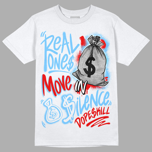 Travis Scott x Jordan 4 Retro 'Cactus Jack' DopeSkill T-Shirt Real Ones Move In Silence Graphic Streetwear - White 