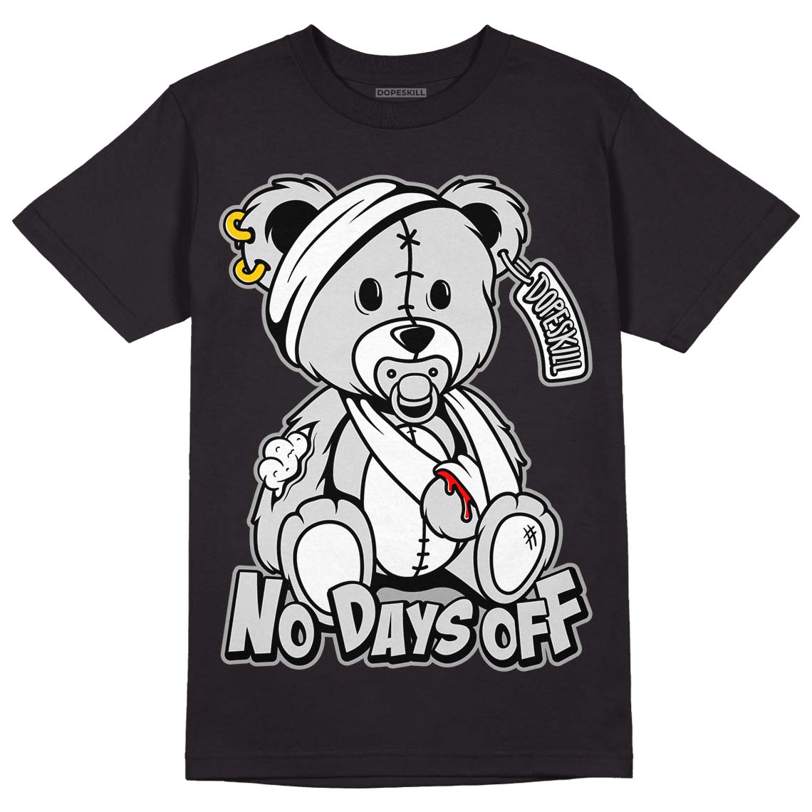 Dunk Low ‘Pure Platinum’ DopeSkill T-Shirt Hurt Bear Graphic Streetwear - Black