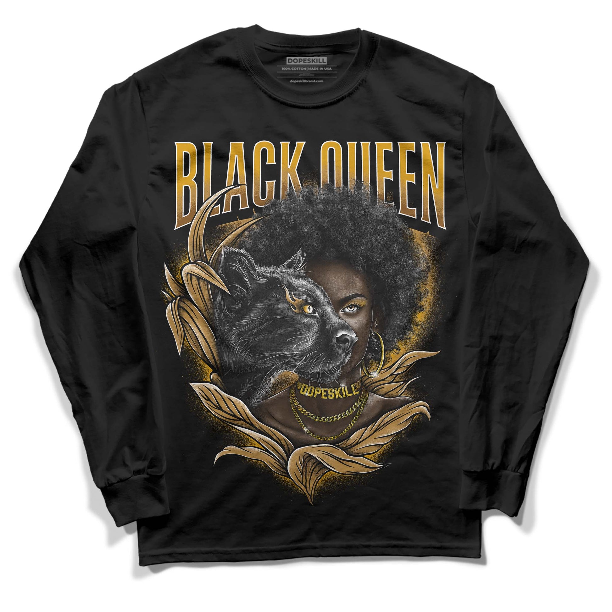 Jordan 13 Wheat 2023 DopeSkill Long Sleeve T-Shirt New Black Queen Graphic Streetwear - Black