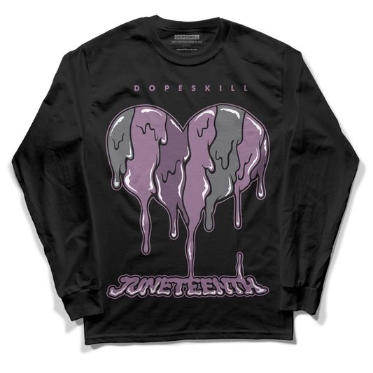 Jordan 2 “Mauve/Off-Noir” DopeSkill Long Sleeve T-Shirt Juneteenth Heart Graphic Streetwear - Black 