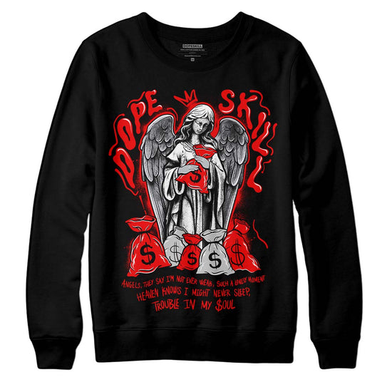 Jordan 12 “Cherry” DopeSkill Sweatshirt Angels Graphic Streetwear - Black 