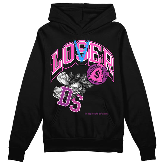 Jordan 4 GS “Hyper Violet” DopeSkill Hoodie Sweatshirt Loser Lover Graphic Streetwear - Black