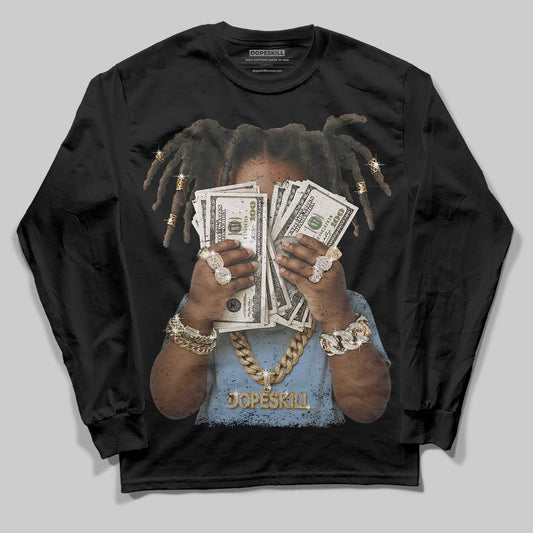 Nike Air Diamond Turf Must Be the Money DopeSkill Long Sleeve T-Shirt Rich Youth Graphic Streetwear - Black