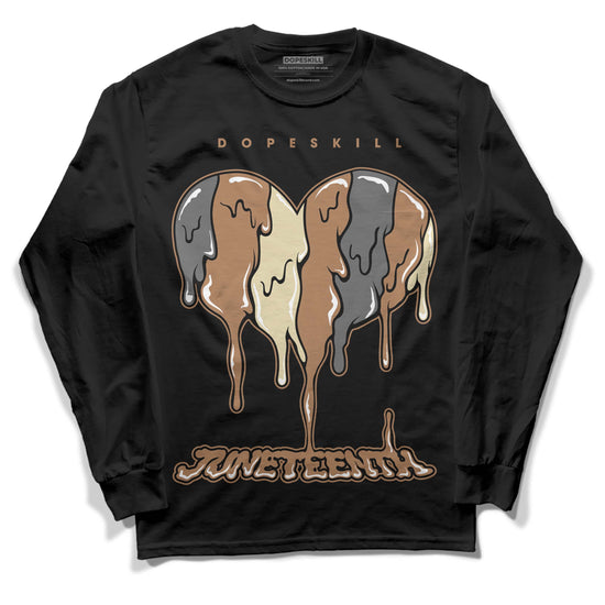 Jordan 6 WMNS Gore-Tex Brown Kelp DopeSkill Long Sleeve T-Shirt Juneteenth Heart Graphic Streetwear - Black