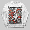 Jordan 4 Black Canvas DopeSkill Long Sleeve T-Shirt Resist Graphic Streetwear - White