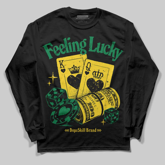 Green Sneakers DopeSkill Long Sleeve T-Shirt Feeling Lucky Graphic Streetwear - black