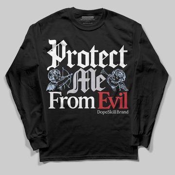 Jordan 5 Retro OG Black Metallic Reimagined DopeSkill Long Sleeve T-Shirt Protect Me From Evil Graphic Streetwear - Black