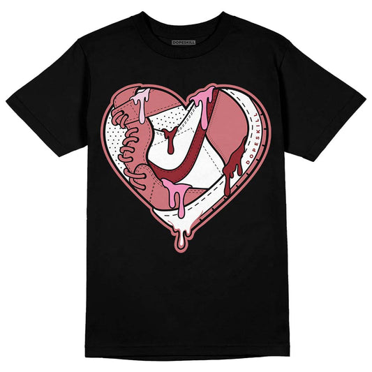 Valentine's Day Collection DopeSkill T-Shirt Heart Jordan Graphic Streetwear - Black