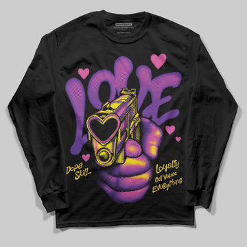 PURPLE Sneakers DopeSkill Long Sleeve T-Shirt Love Shot Graphic Streetwear - Black
